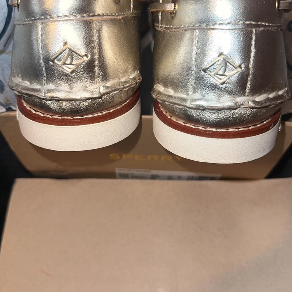 SPERRY GOLD CUP AUTHENTIC ORIGINAL 2-EYE MONTANA BOAT SHOE Gold Metallic Size 11 - Picture 5 of 10